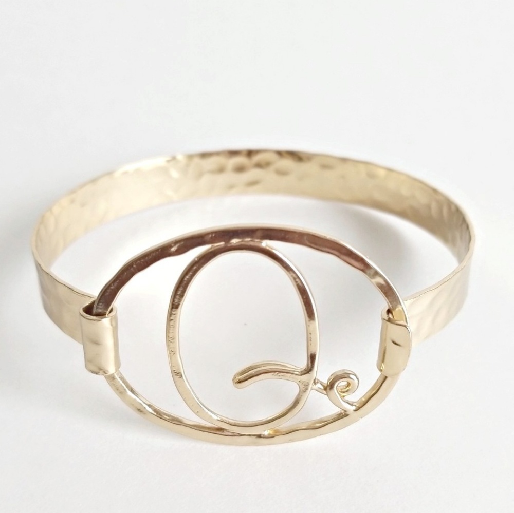 Anthropologie Q Monogram Script Cuff - image 1
